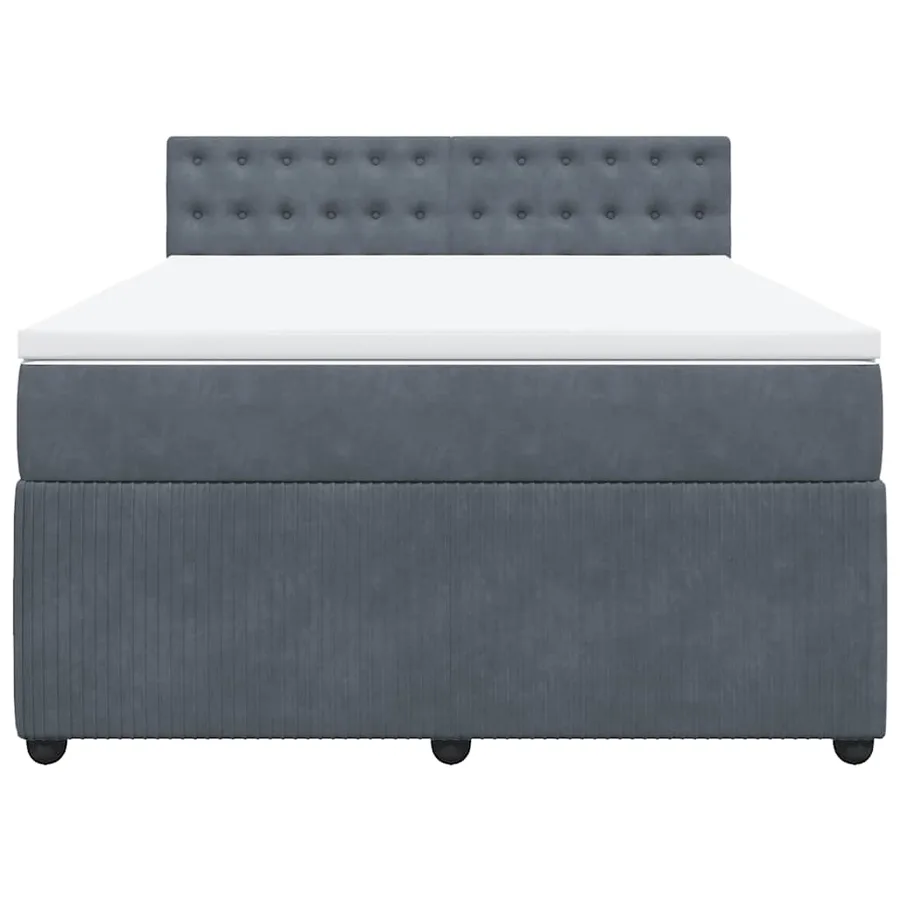 Sommier à lattes de lit et matelas Gris foncé 140x200cm Velours - 6