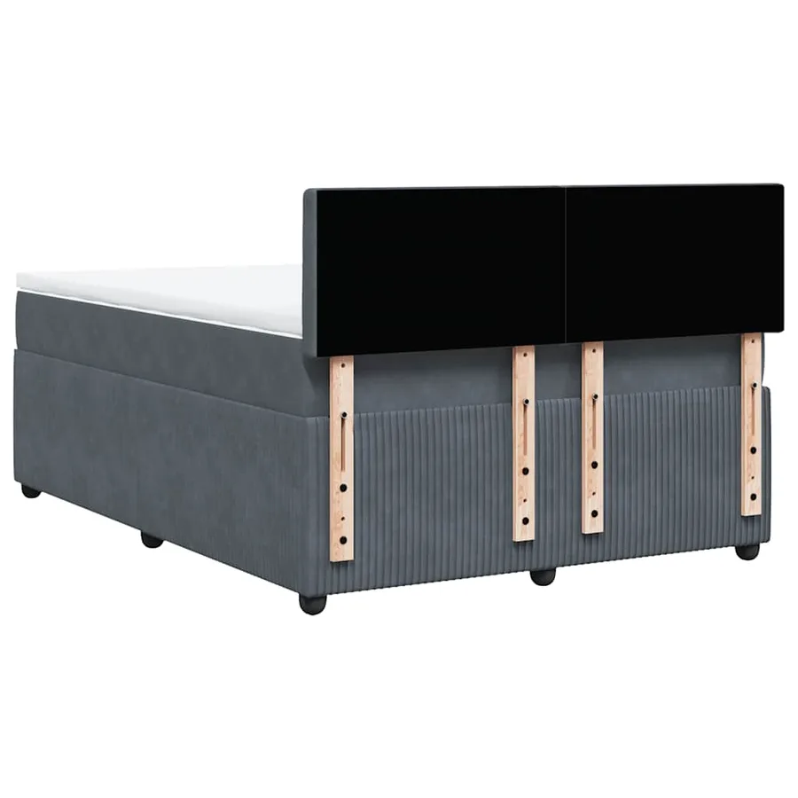 Sommier à lattes de lit et matelas Gris foncé 140x200cm Velours - 8