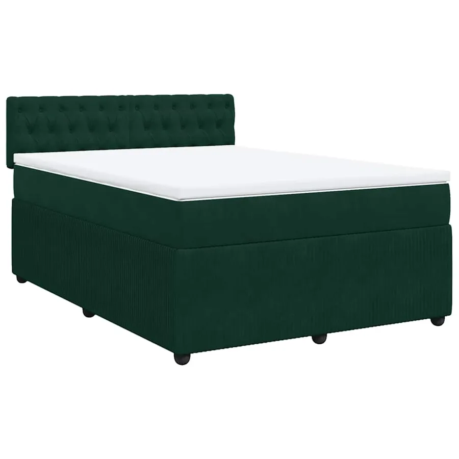 Sommier à lattes de lit et matelas Vert foncé 140x200cm Velours - 3