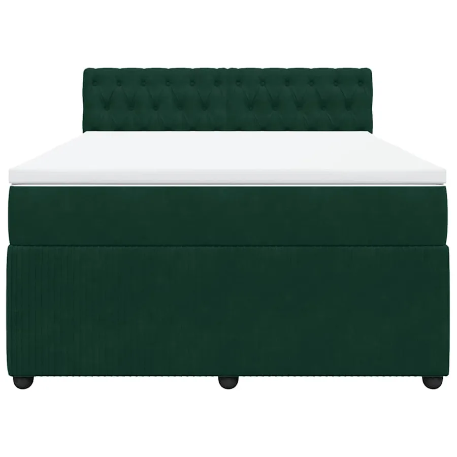 Sommier à lattes de lit et matelas Vert foncé 140x200cm Velours - 6