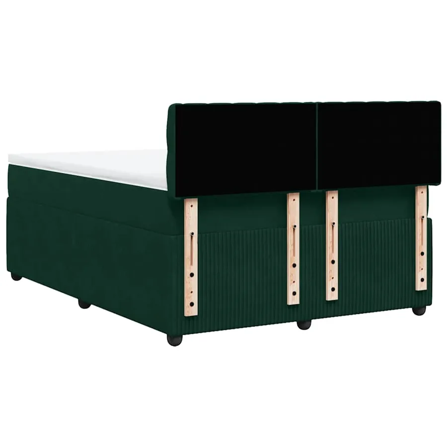 Sommier à lattes de lit et matelas Vert foncé 140x200cm Velours - 8