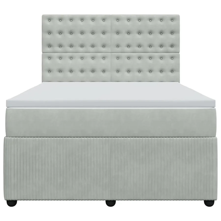 Sommier à lattes de lit et matelas Gris clair 140x200cm Velours - 4