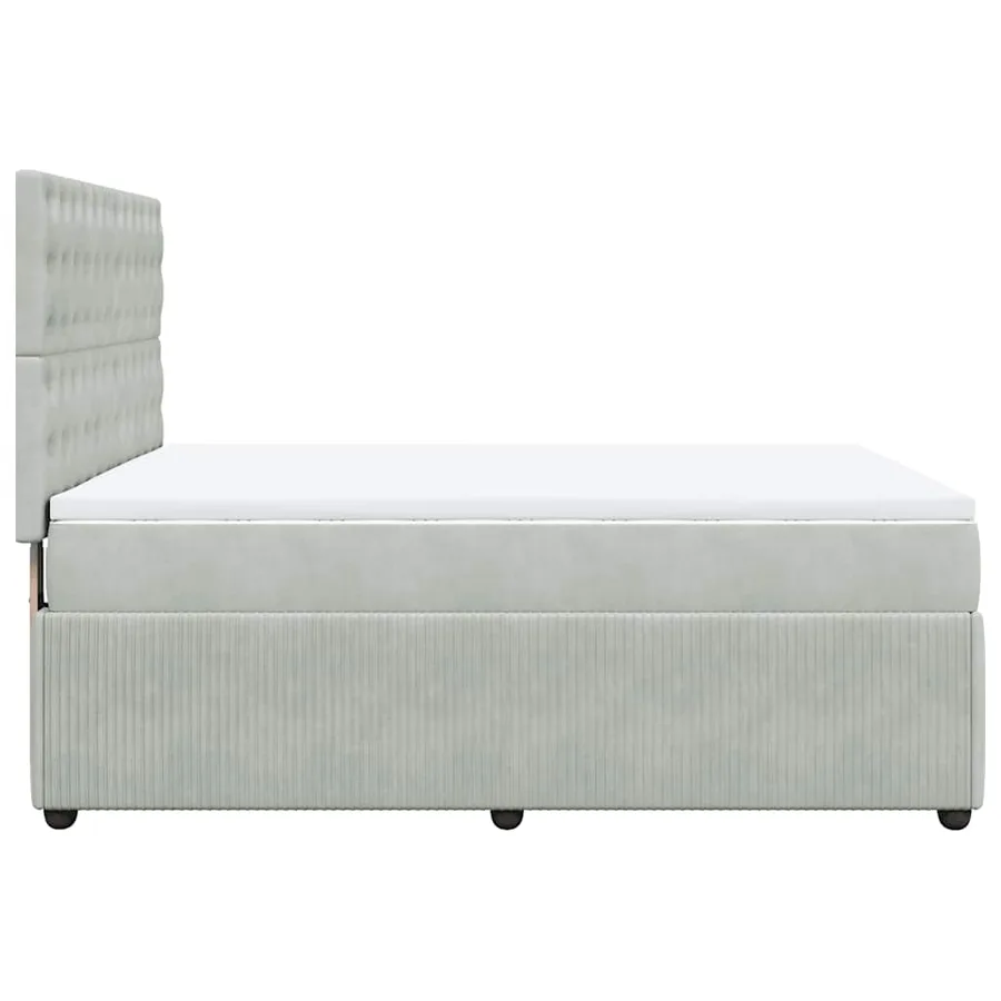 Sommier à lattes de lit et matelas Gris clair 140x200cm Velours - 5