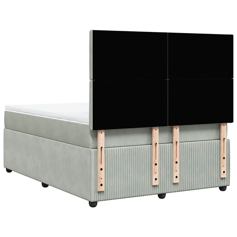 Sommier à lattes de lit et matelas Gris clair 140x200cm Velours - 6