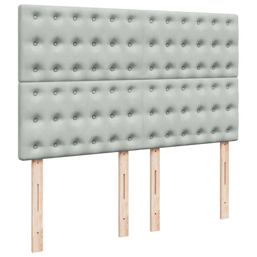 Sommier à lattes de lit et matelas Gris clair 140x200cm Velours - 7
