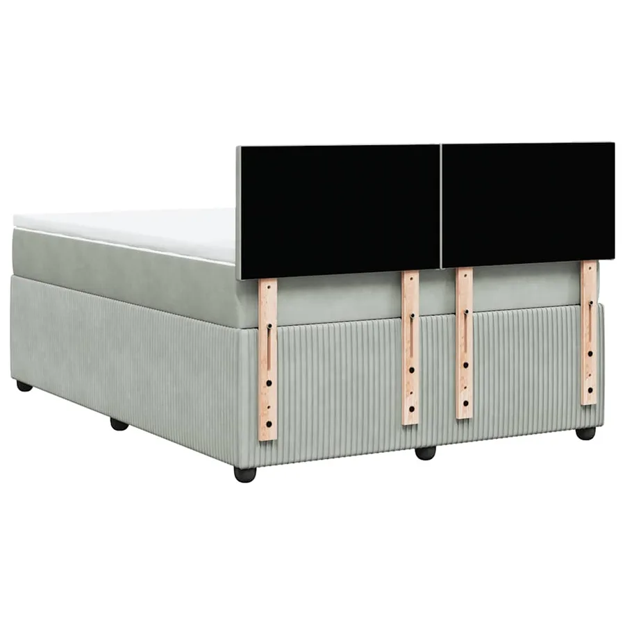 Sommier à lattes de lit et matelas Gris clair 140x200cm Velours - 10