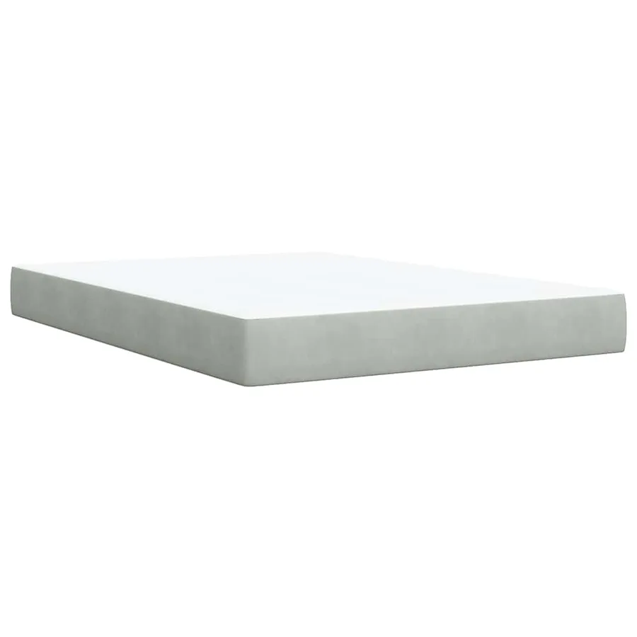 Sommier à lattes de lit et matelas Gris clair 140x200cm Velours - 7