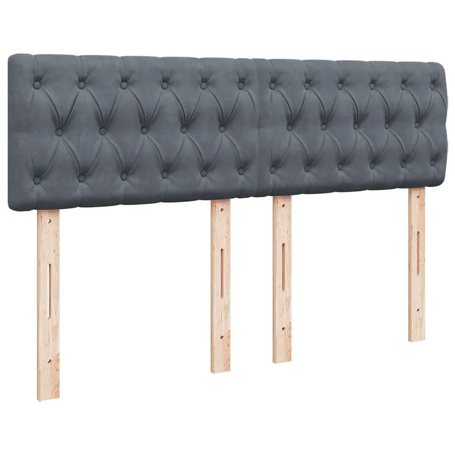 Sommier à lattes de lit et matelas Gris foncé 140x200cm Velours - 12