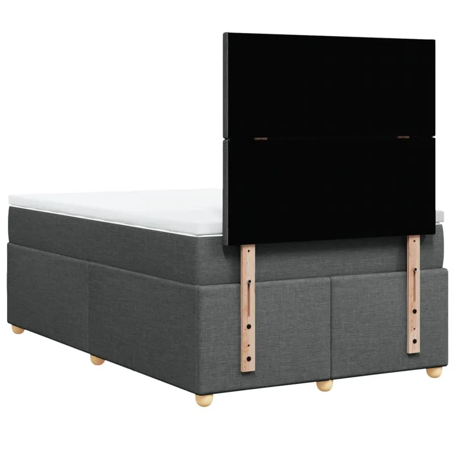 Sommier à lattes de lit avec matelas Gris foncé 120x200cm Tissu - 6