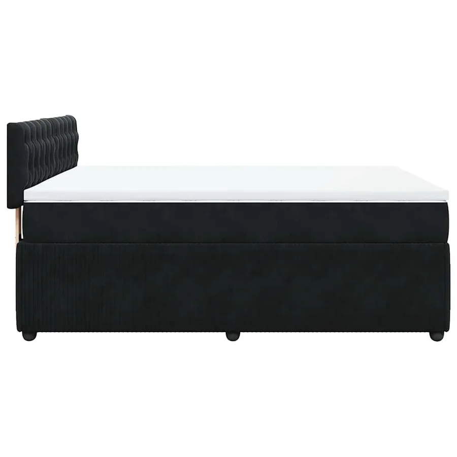Sommier à lattes de lit et matelas Noir 160x200 cm Velours - 9