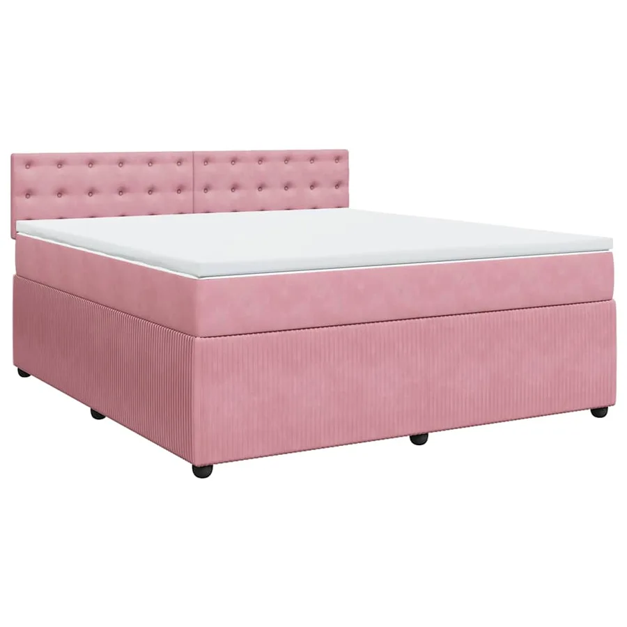 Sommier à lattes de lit avec matelas Rose 180x200 cm Velours - 2