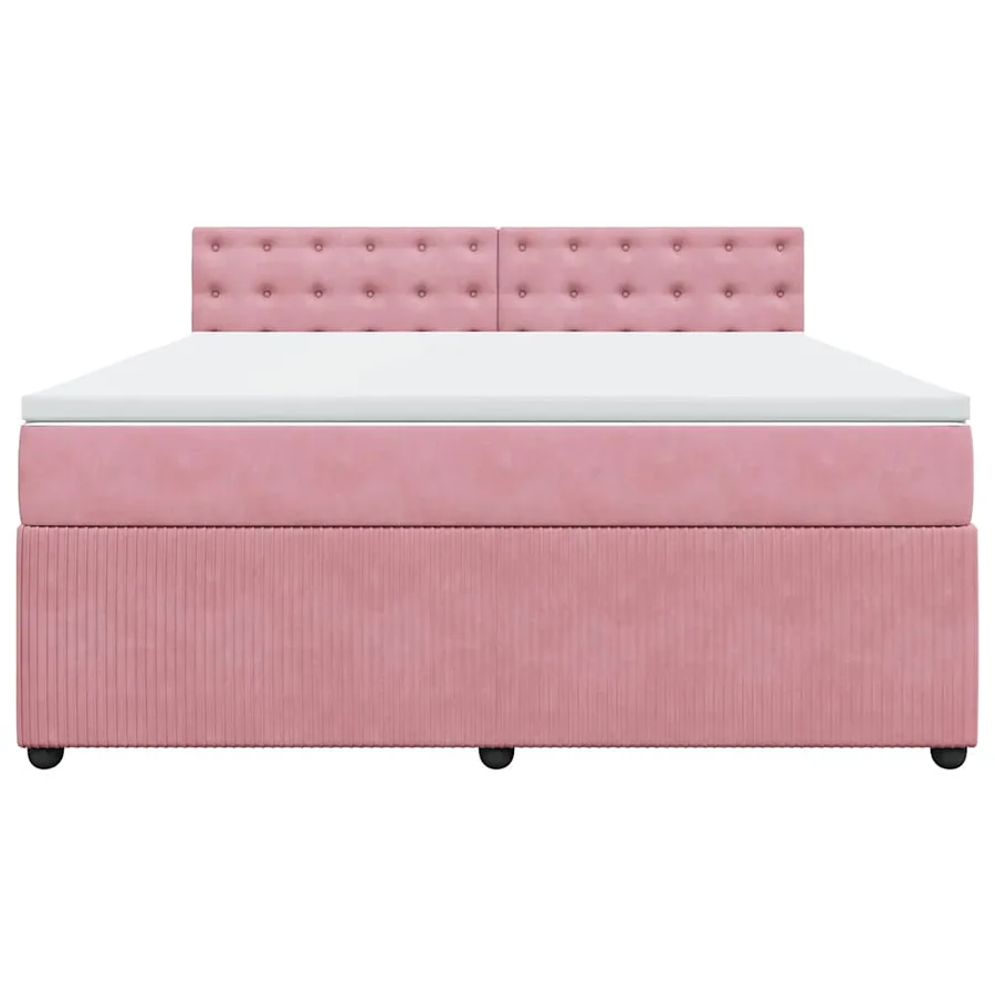 Sommier à lattes de lit avec matelas Rose 180x200 cm Velours - 4