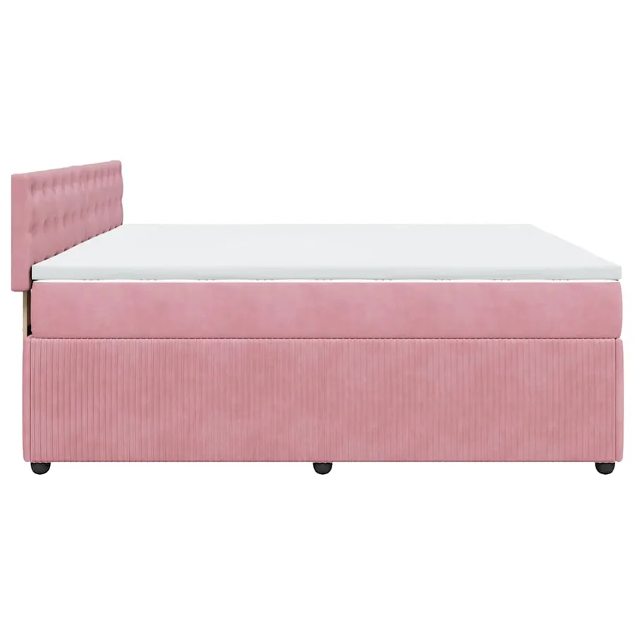 Sommier à lattes de lit avec matelas Rose 180x200 cm Velours - 9