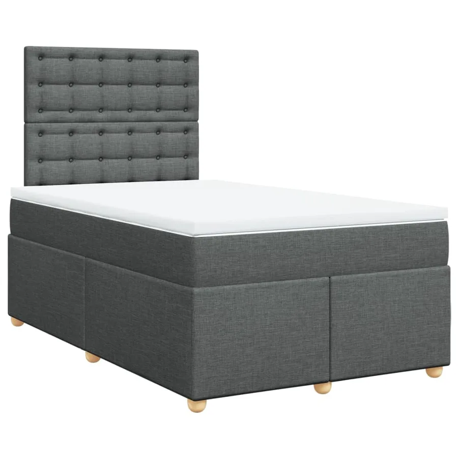 Sommier à lattes de lit avec matelas Gris foncé 120x200cm Tissu - 2