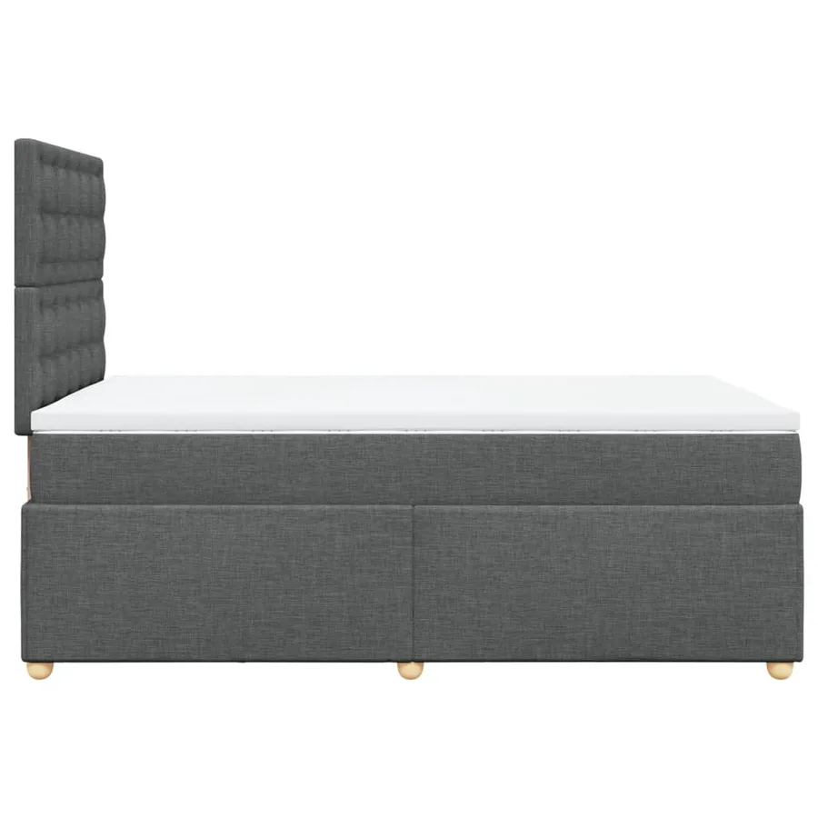Sommier à lattes de lit avec matelas Gris foncé 120x200cm Tissu - 5