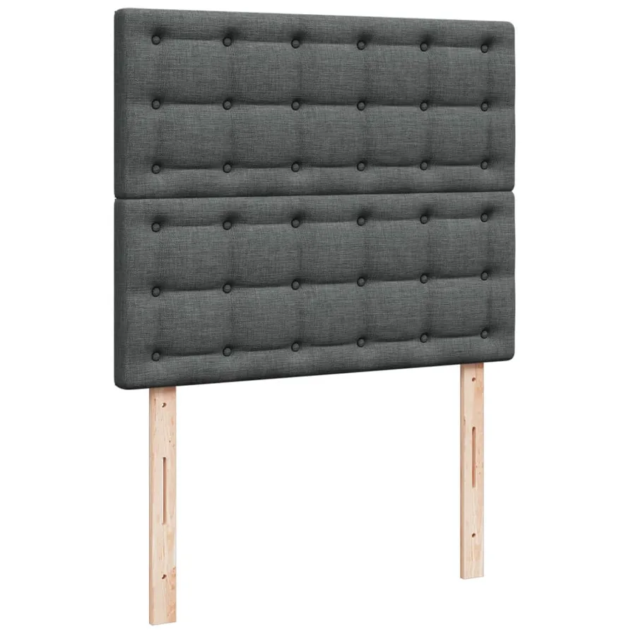 Sommier à lattes de lit avec matelas Gris foncé 120x200cm Tissu - 7