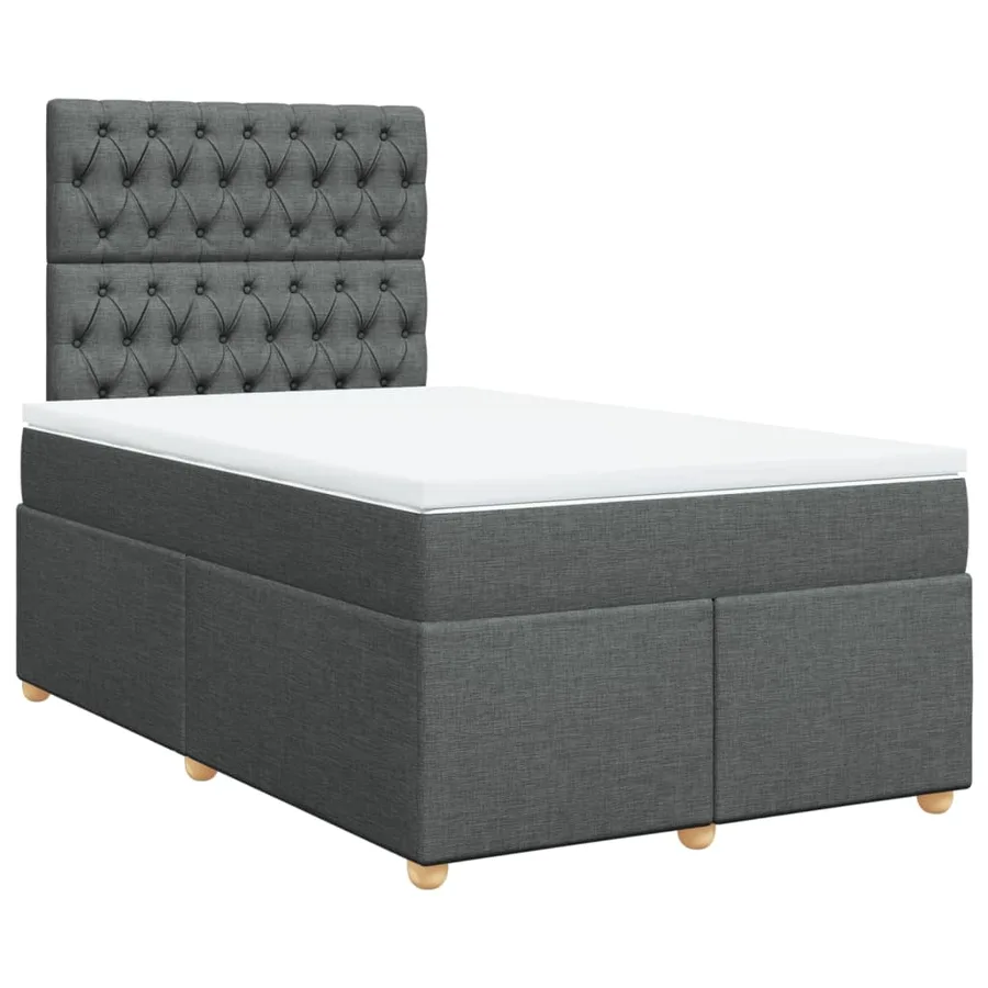 Sommier à lattes de lit avec matelas Gris foncé 120x200cm Tissu - 2