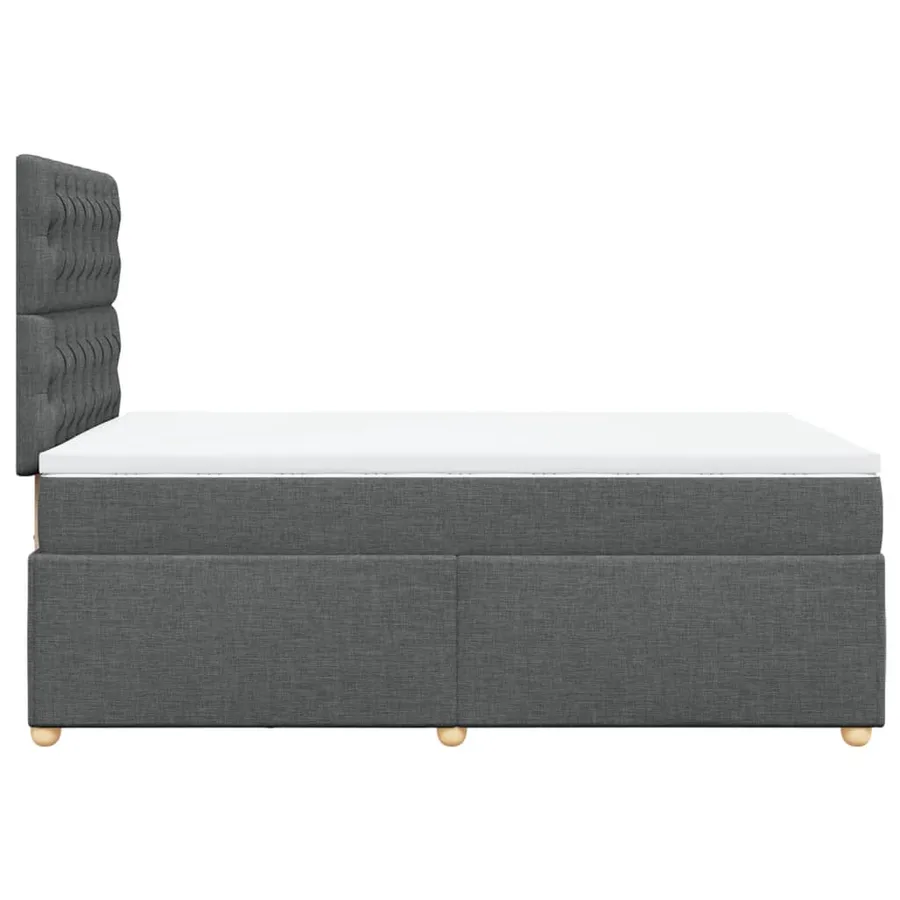 Sommier à lattes de lit avec matelas Gris foncé 120x200cm Tissu - 5