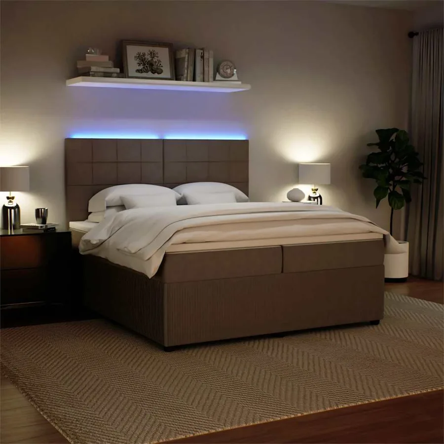 Sommier à lattes de lit et matelas Gris clair 200x200cm Velours - 4