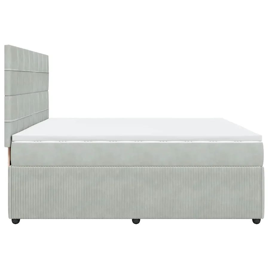 Sommier à lattes de lit et matelas Gris clair 200x200cm Velours - 7