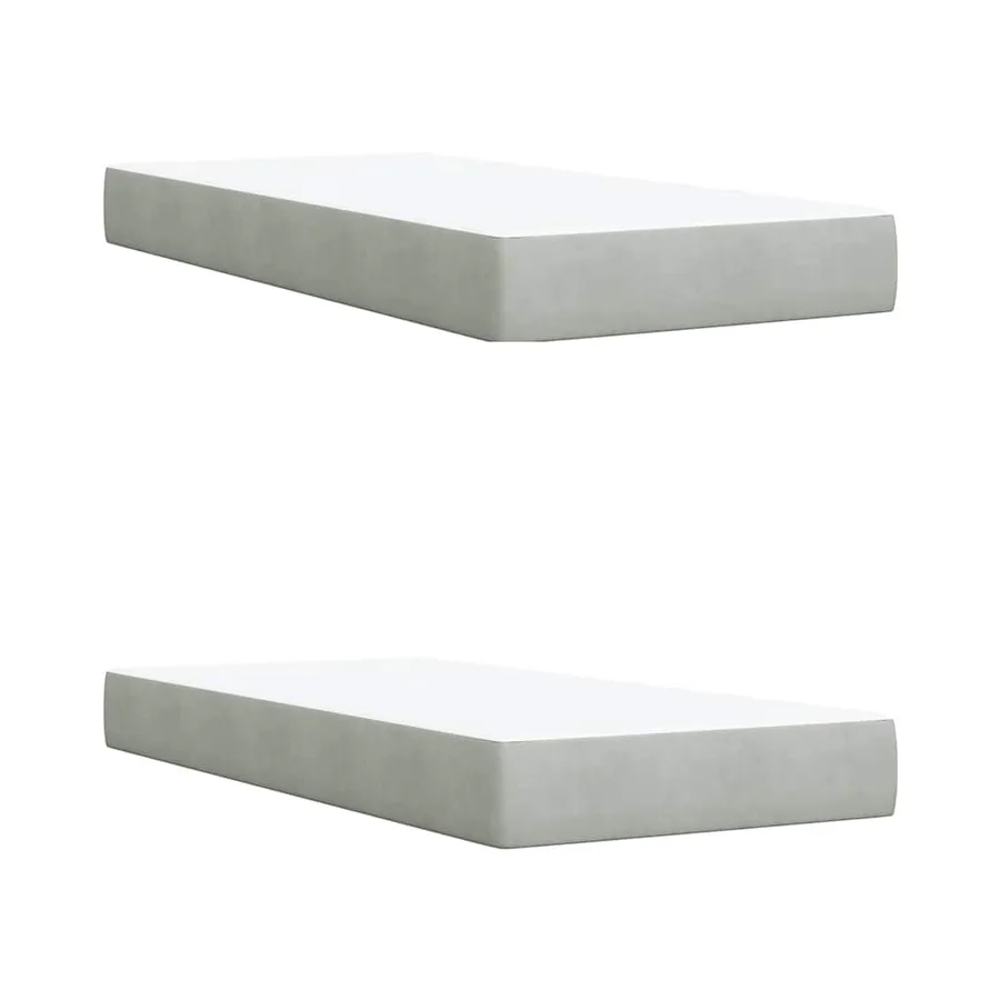 Sommier à lattes de lit et matelas Gris clair 200x200cm Velours - 10