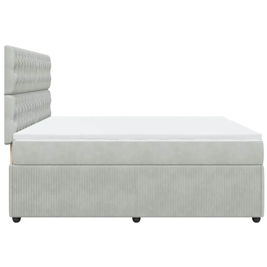 Sommier à lattes de lit et matelas Gris clair 200x200cm Velours - 5