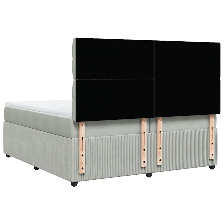 Sommier à lattes de lit et matelas Gris clair 200x200cm Velours - 6