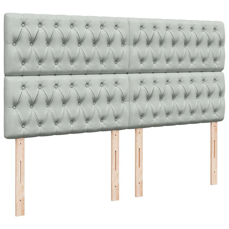 Sommier à lattes de lit et matelas Gris clair 200x200cm Velours - 7