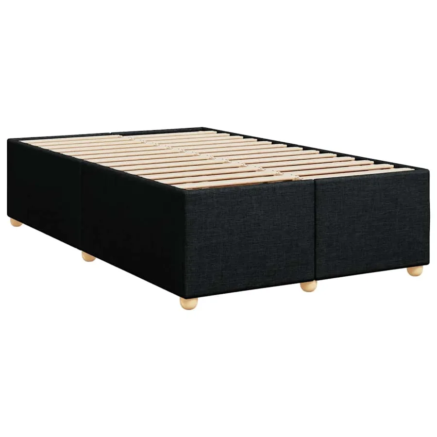 Sommier à lattes de lit avec matelas noir 120x190 cm tissu - 10