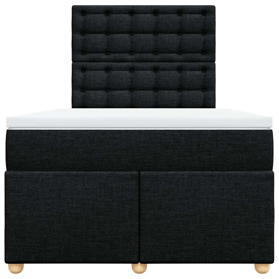Sommier à lattes de lit avec matelas noir 120x190 cm tissu - 6