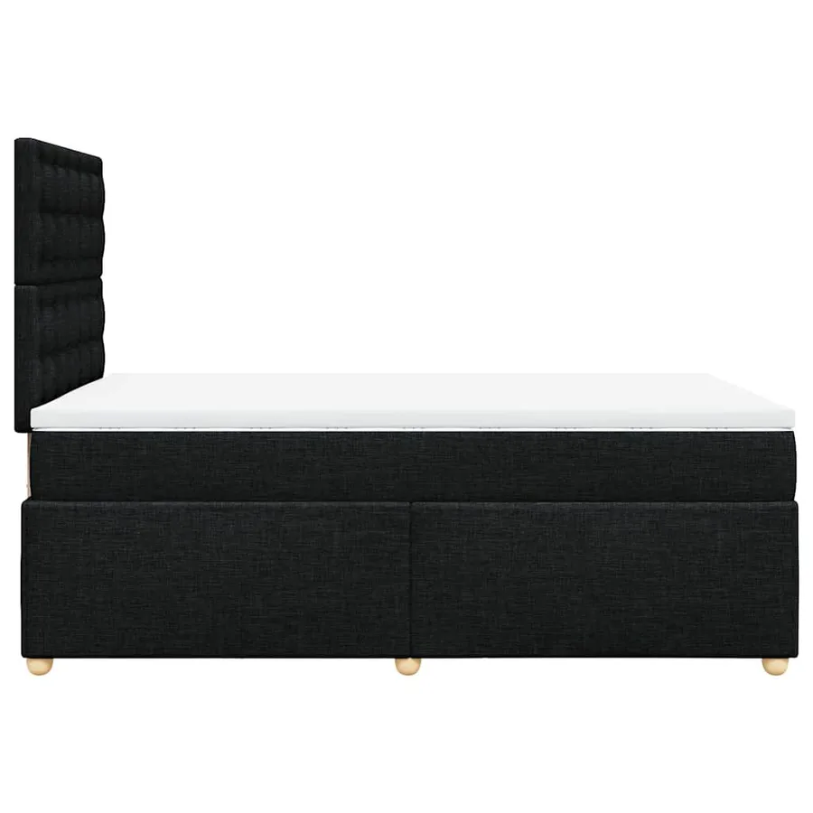 Sommier à lattes de lit avec matelas noir 120x190 cm tissu - 7