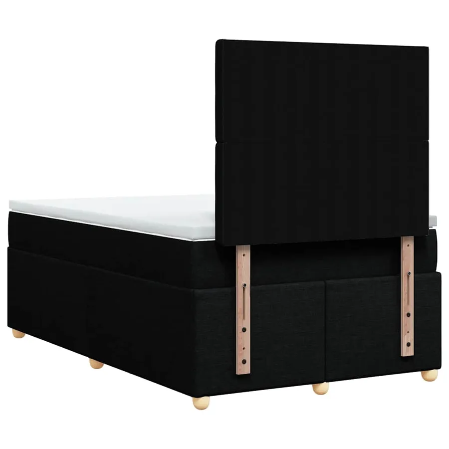 Sommier à lattes de lit avec matelas noir 120x190 cm tissu - 8