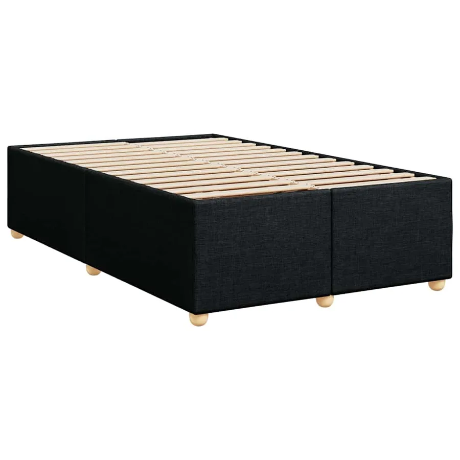 Sommier à lattes de lit avec matelas noir 120x190 cm tissu - 10