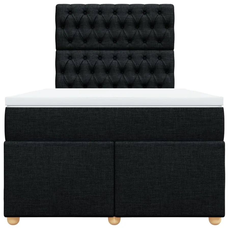 Sommier à lattes de lit avec matelas noir 120x190 cm tissu - 6