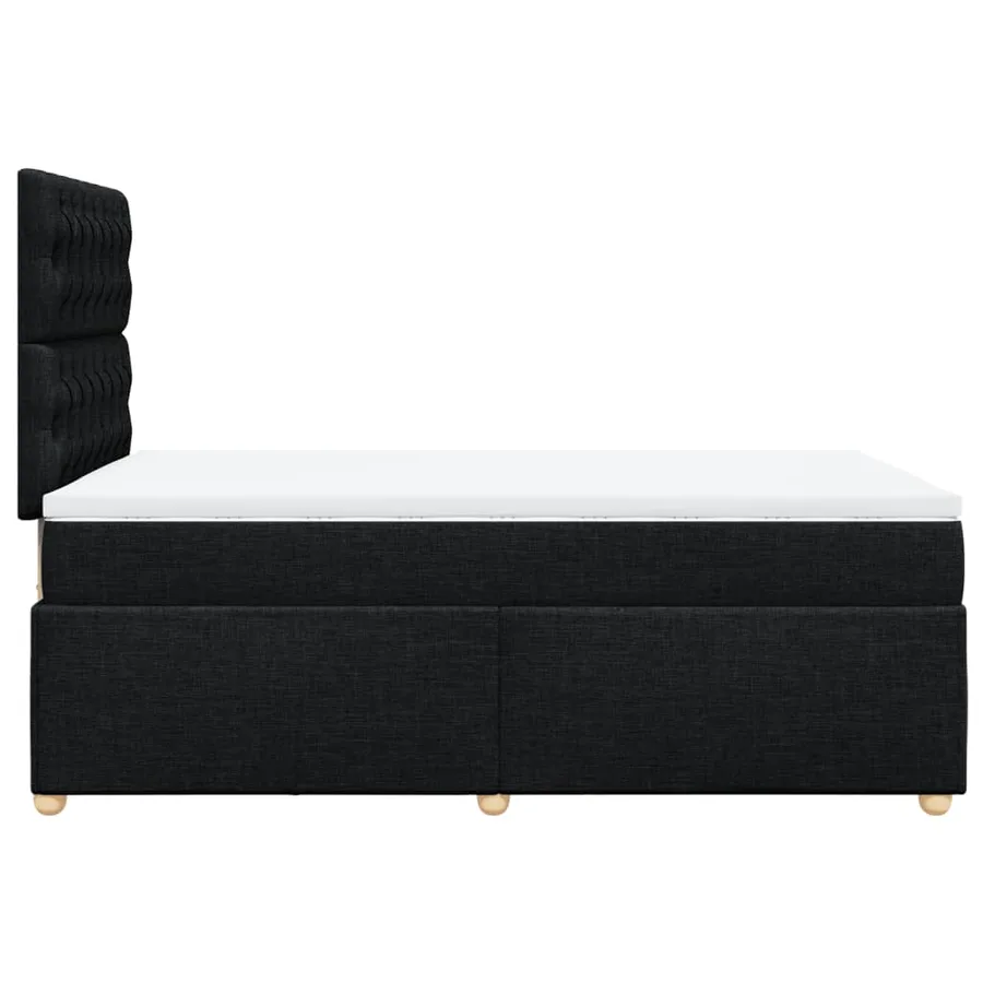 Sommier à lattes de lit avec matelas noir 120x190 cm tissu - 7