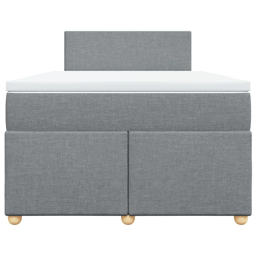 Sommier à lattes de lit et matelas gris clair 120x190 cm tissu - 6