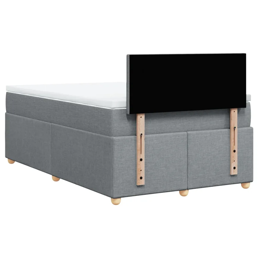 Sommier à lattes de lit et matelas gris clair 120x190 cm tissu - 8