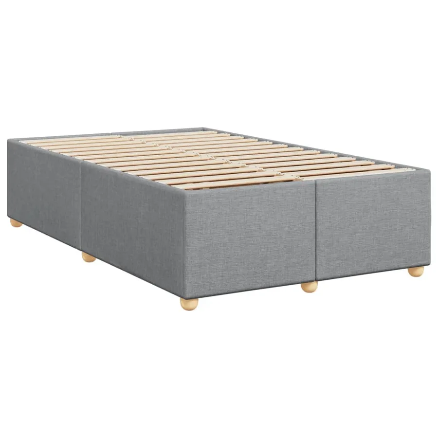 Sommier à lattes de lit et matelas gris clair 120x190 cm tissu - 9