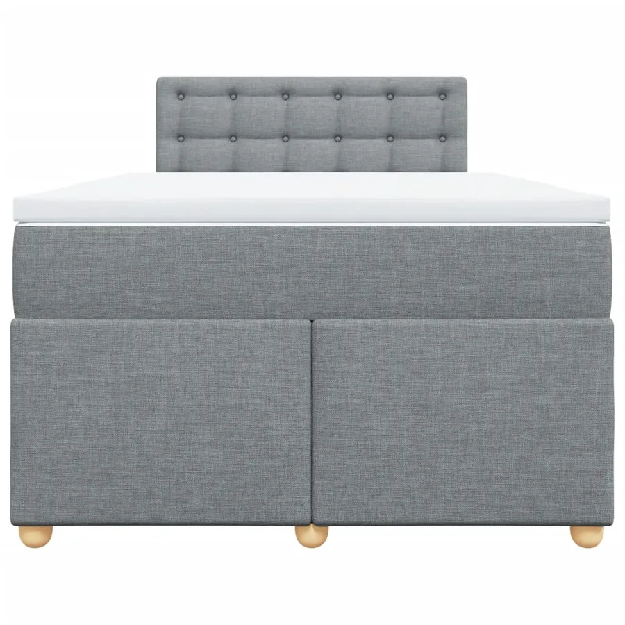 Sommier à lattes de lit et matelas gris clair 120x190 cm tissu - 6
