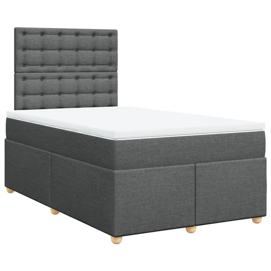 Sommier à lattes de lit avec matelas gris foncé 120x190cm tissu - 2