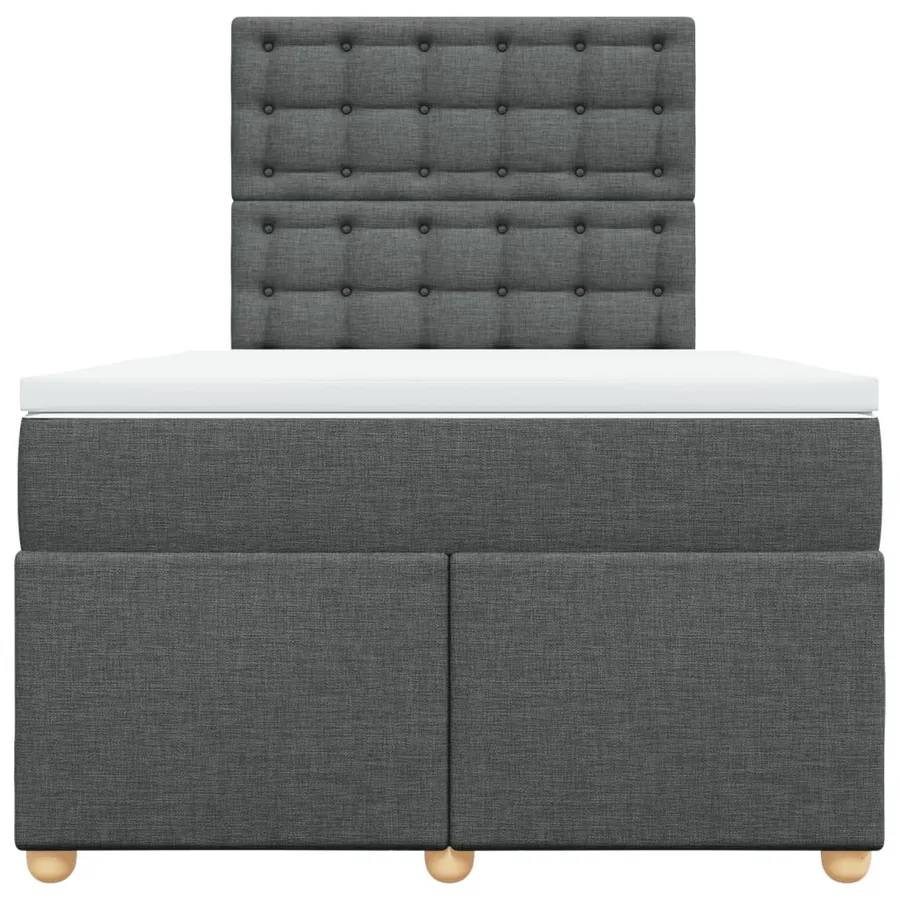 Sommier à lattes de lit avec matelas gris foncé 120x190cm tissu - 4