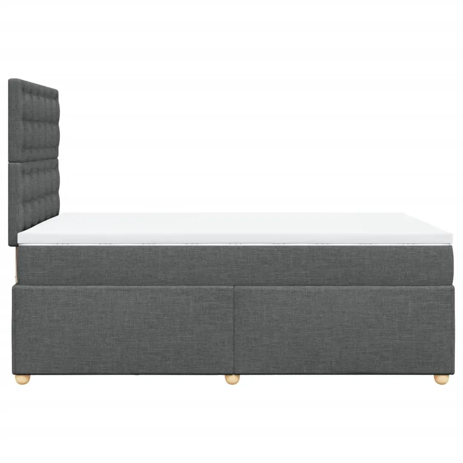 Sommier à lattes de lit avec matelas gris foncé 120x190cm tissu - 5
