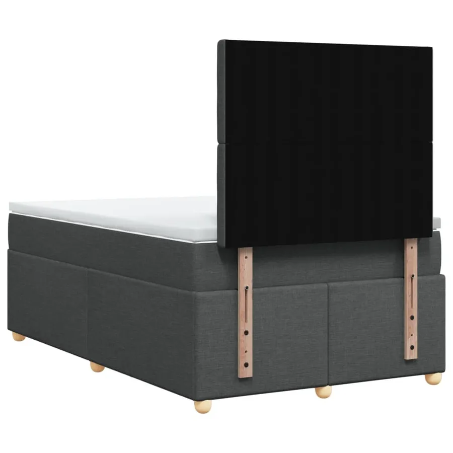Sommier à lattes de lit avec matelas gris foncé 120x190cm tissu - 6