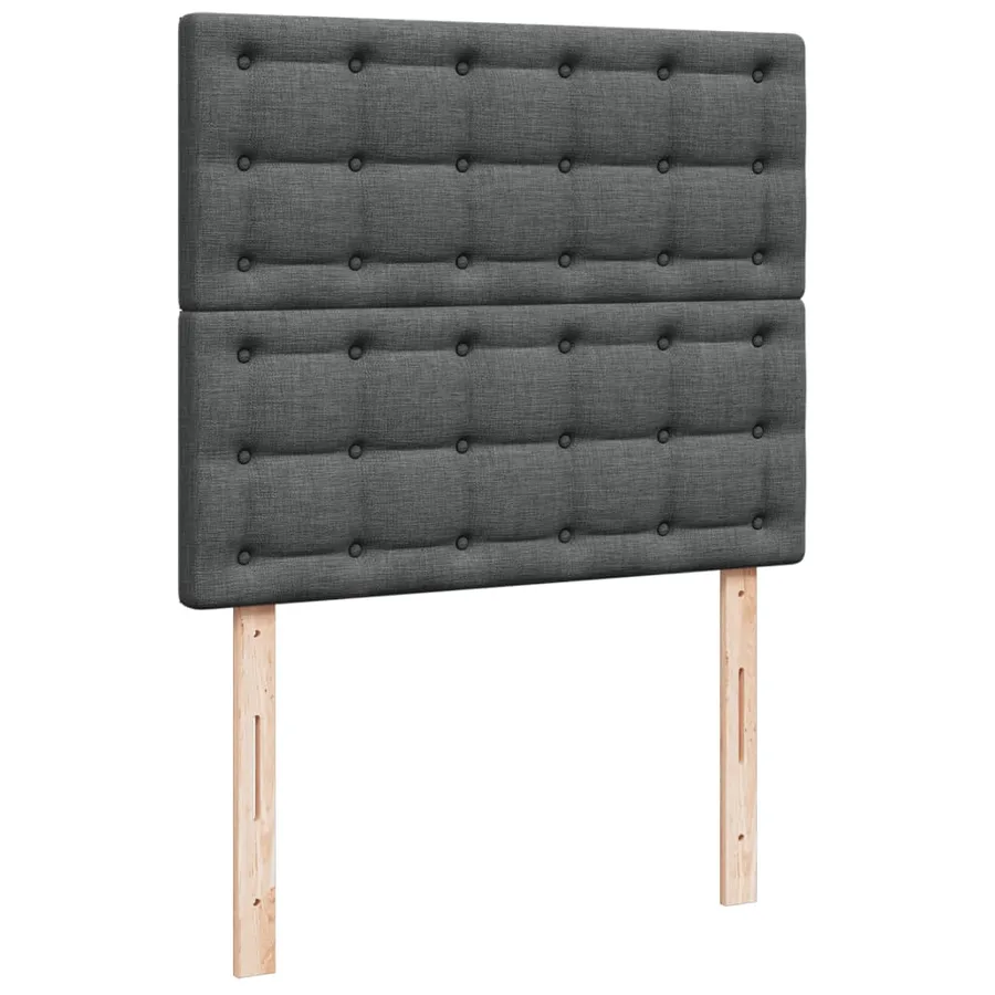Sommier à lattes de lit avec matelas gris foncé 120x190cm tissu - 7