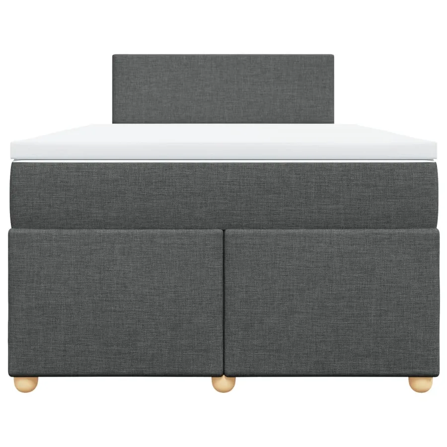 Sommier à lattes de lit avec matelas gris foncé 120x190cm tissu - 4