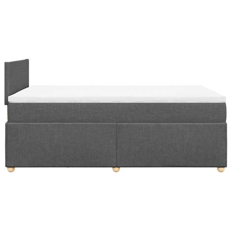 Sommier à lattes de lit avec matelas gris foncé 120x190cm tissu - 5