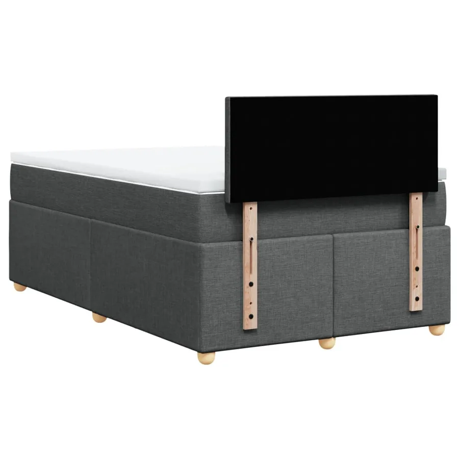 Sommier à lattes de lit avec matelas gris foncé 120x190cm tissu - 6