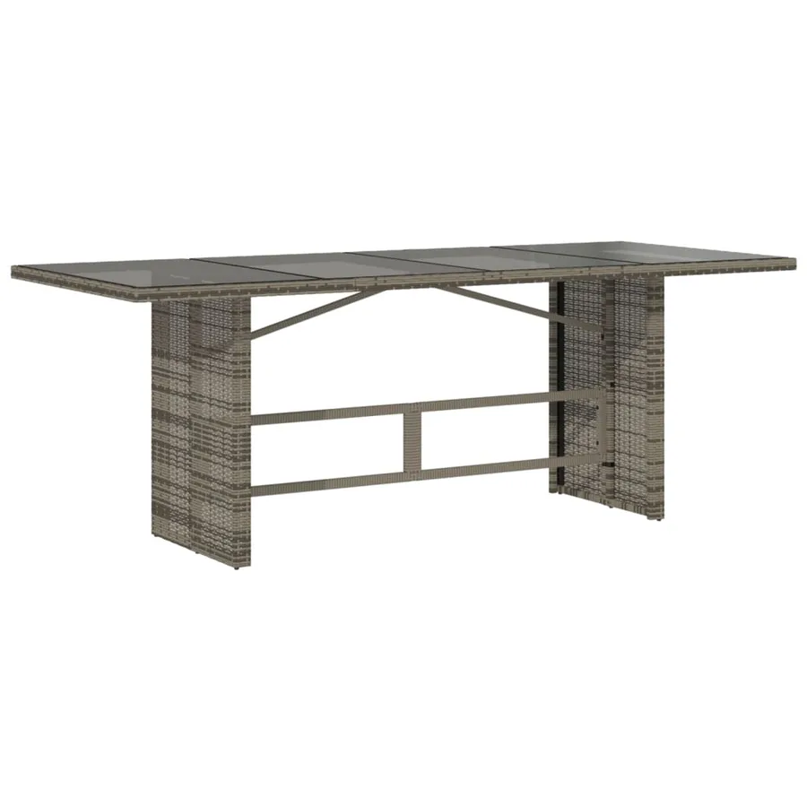 Ensemble à manger de jardin et coussins 7 pcs gris rotin - 4