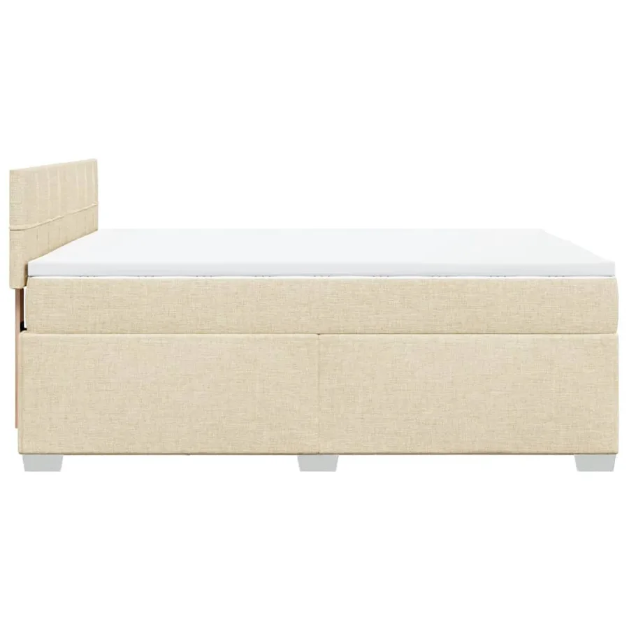 Sommier à lattes de lit avec matelas Crème 140x200 cm Tissu - 9