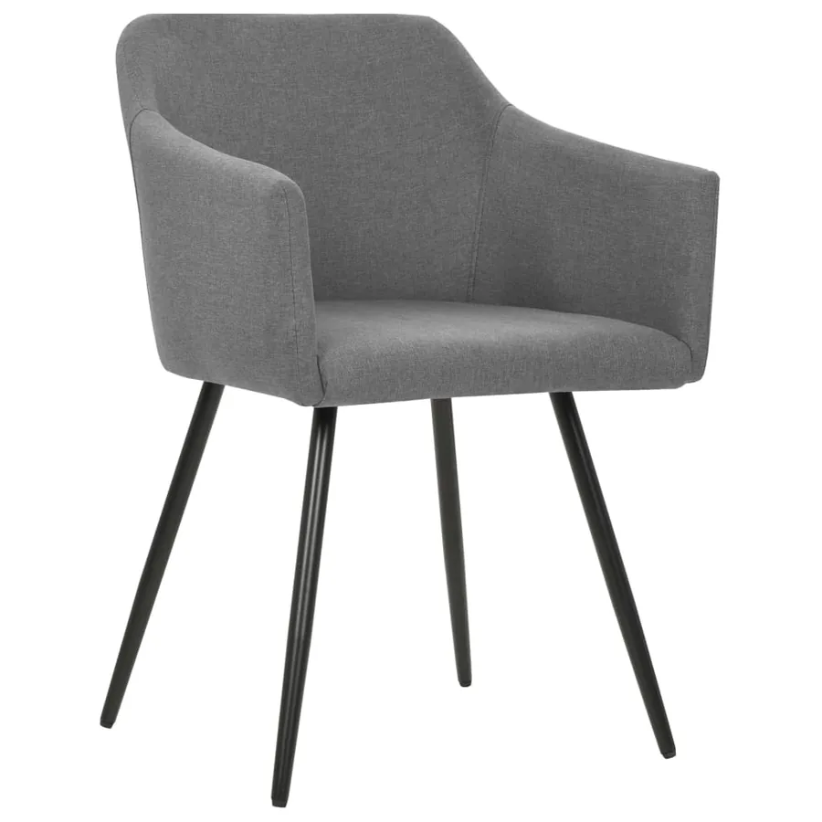 Chaises à manger lot de 4 gris clair tissu - 2